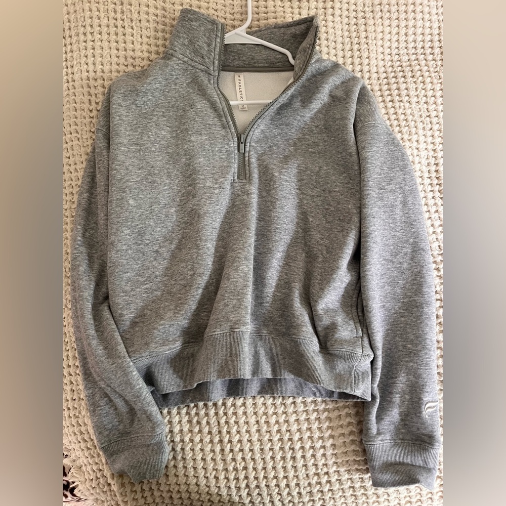 fabletics grey quarter zip